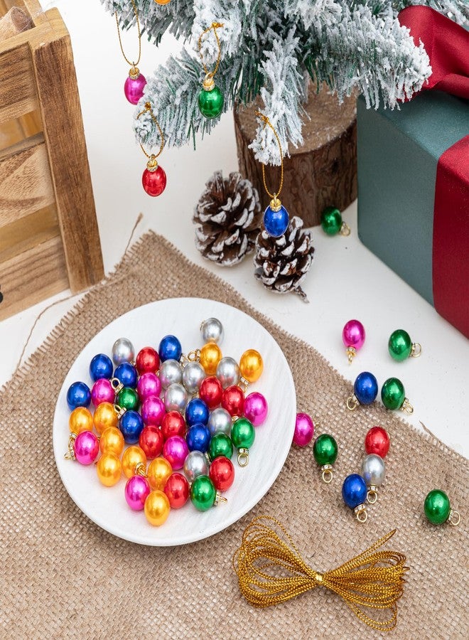 CIPOWM 60PCS Christmas Mini Balls Ornaments，Mini Glitter Christmas Balls Xmas Tree Hanging Decorations Pendants for Xmas Tree Outdoor Indoor DIY Craft Party Supplies,0.6"/16mm - Image 5